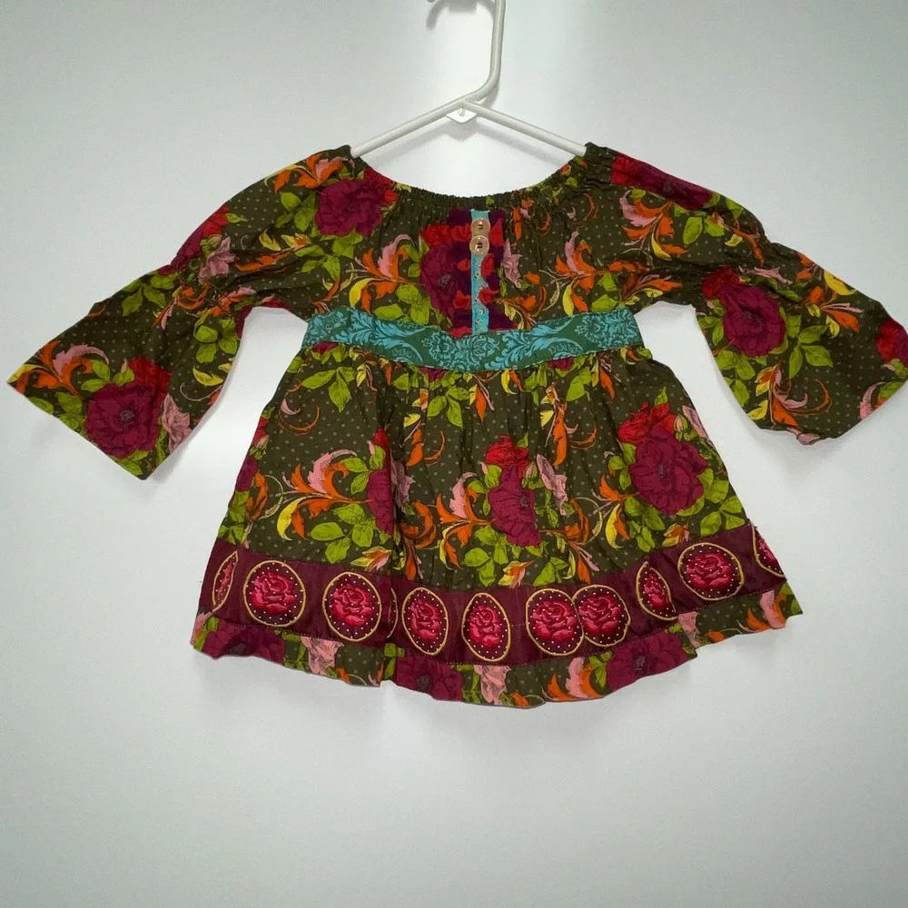Matilda Jane Paint By Numbers Kids Girls Floral Bell Sleeve Dress Size 2‎